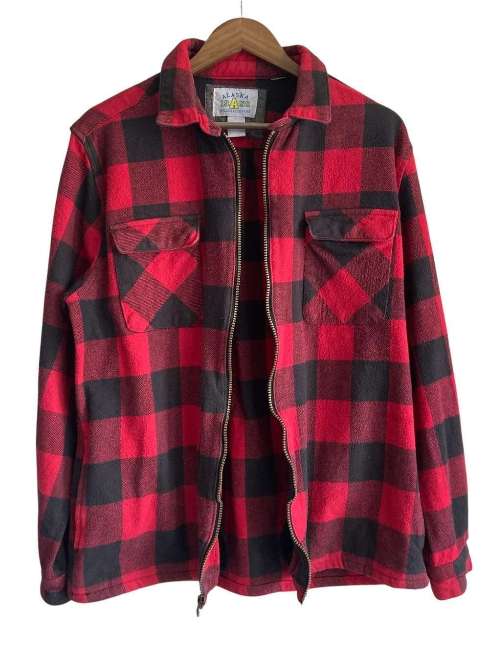 Vintage Alaska 1959 Wilderness Gear Buffalo Plaid Zip-Up Flannel Jacket Shacket